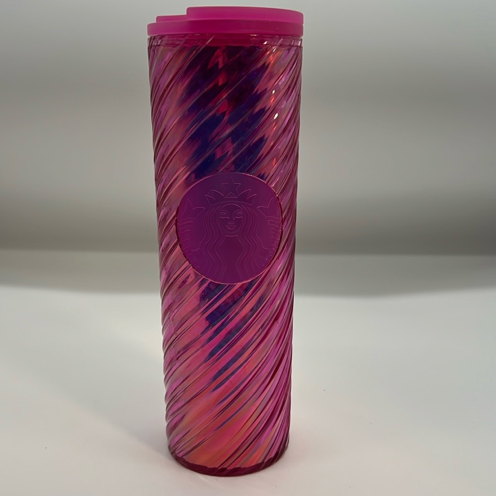 Starbucks textured twist hot pink 16OZ insulated tumbler travel cup Holiday 2022